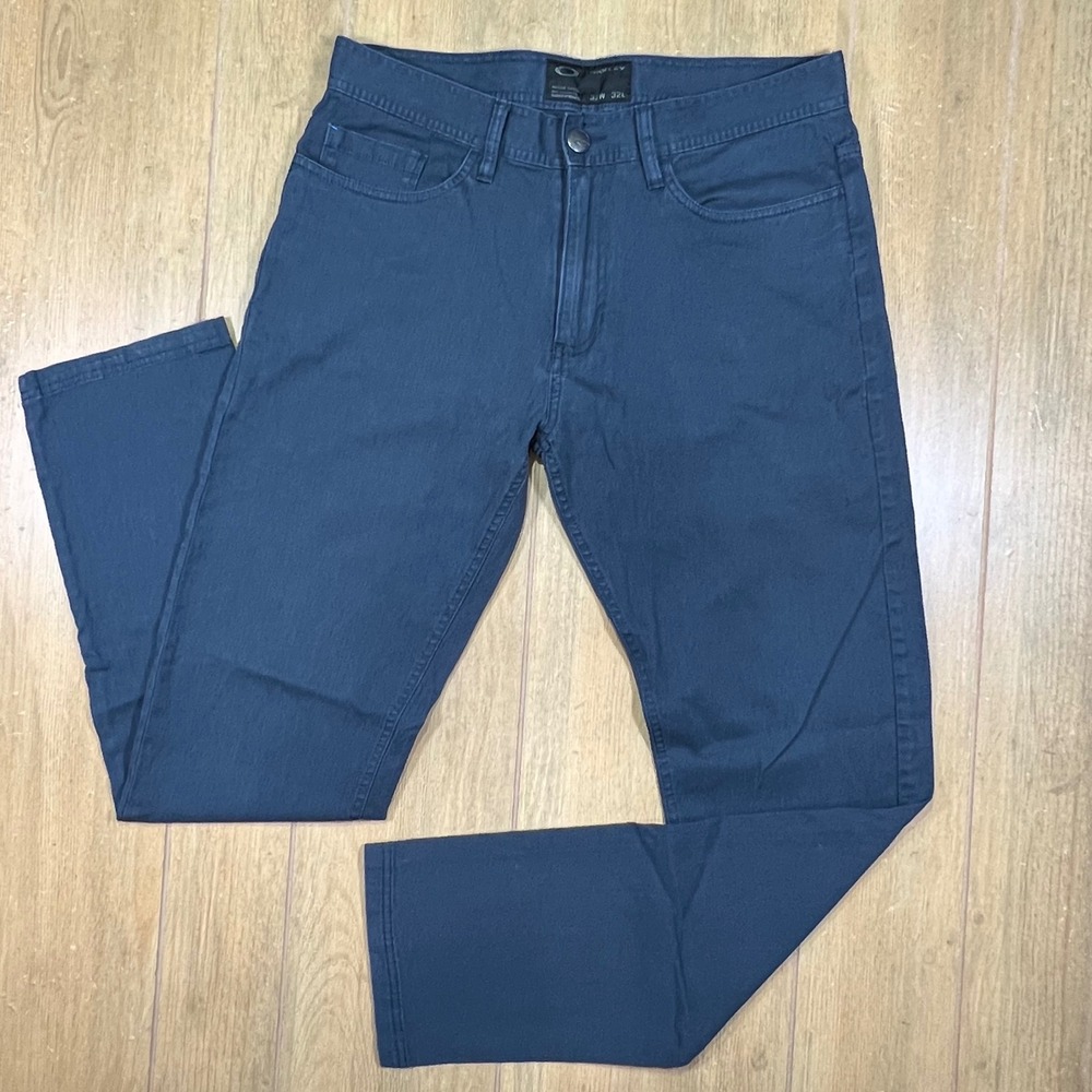 Oakley Mens 5-Pocket Twill Pants‎ Navy Blue 32W 32L Slim Straight Casual